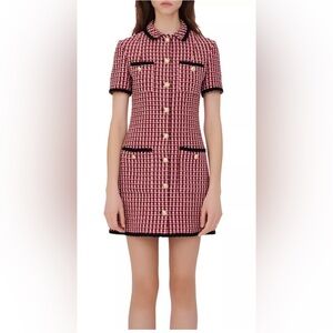 NWT Maje Red Tweed Dress